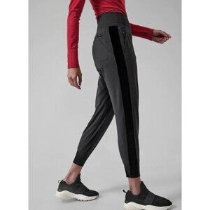 ATHLETA venice velvet stripe jogger in black size S